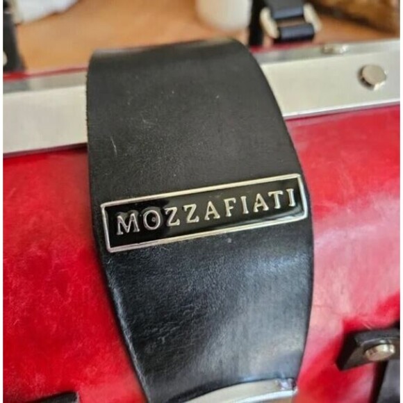 Mozzafiati Ferrara Satchel Red Black Italian Leather Hand Bag Giovanni Villa - Picture 8 of 10